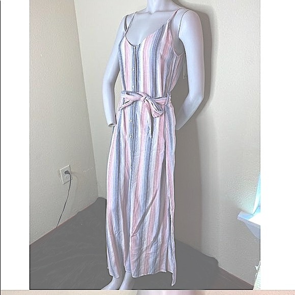 Chelsea & Violet Summer Sunset Stripes Maxi Dress Sleeveless Tank Resort Wear - Picture 2 of 9